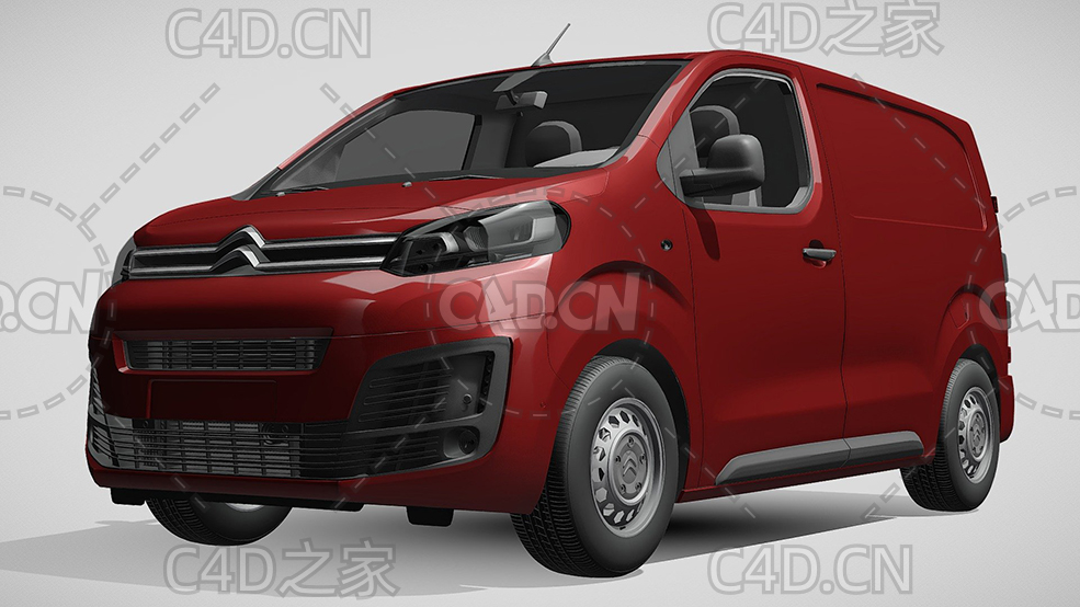 雪铁龙封闭式玻璃面包车货车2019款C4D汽车模型下载 - C4D之家 - 77.jpg