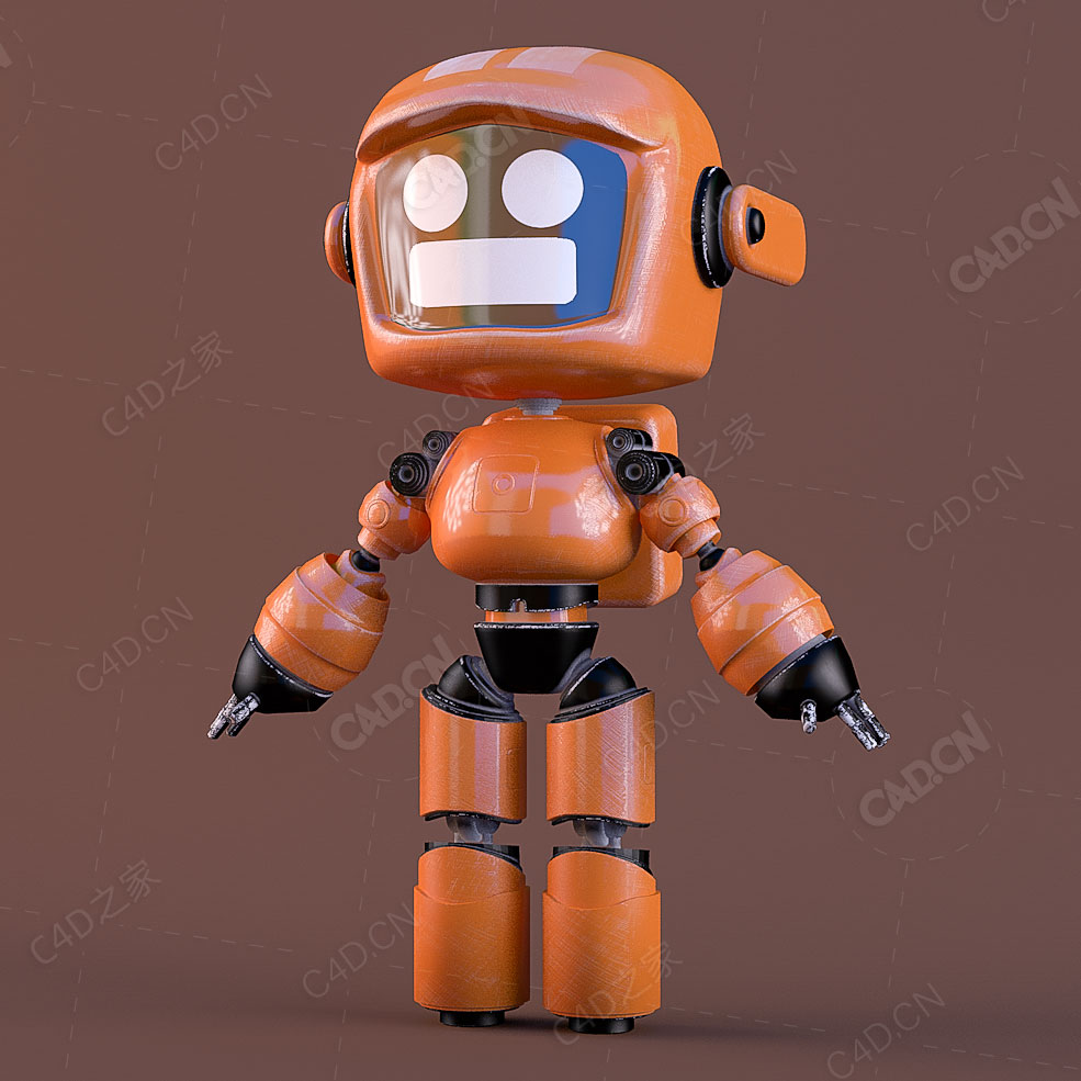 卡通机器人C4D模型OrangeBOT - C4D之家 - C4D-拷贝.jpg