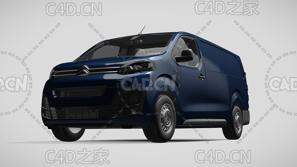 雪铁龙封闭式玻璃面包车货车2019款C4D汽车模型下载 - C4D之家 - 78.jpg