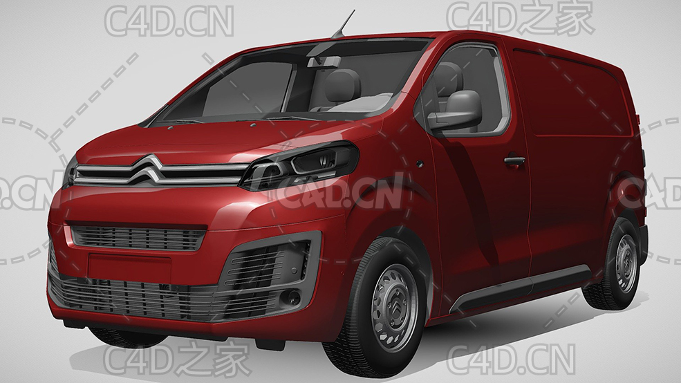 雪铁龙封闭式玻璃面包车货车2019款C4D汽车模型下载 - C4D之家 - 79.jpg