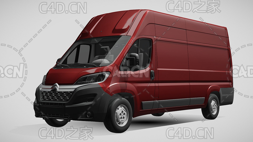 雪铁龙封闭式玻璃面包车货车2017款C4D汽车模型下载 - C4D之家 - 100.jpg