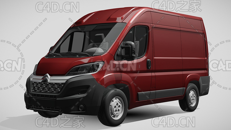 雪铁龙封闭式玻璃面包车货车2017款C4D汽车模型下载 - C4D之家 - 108.jpg