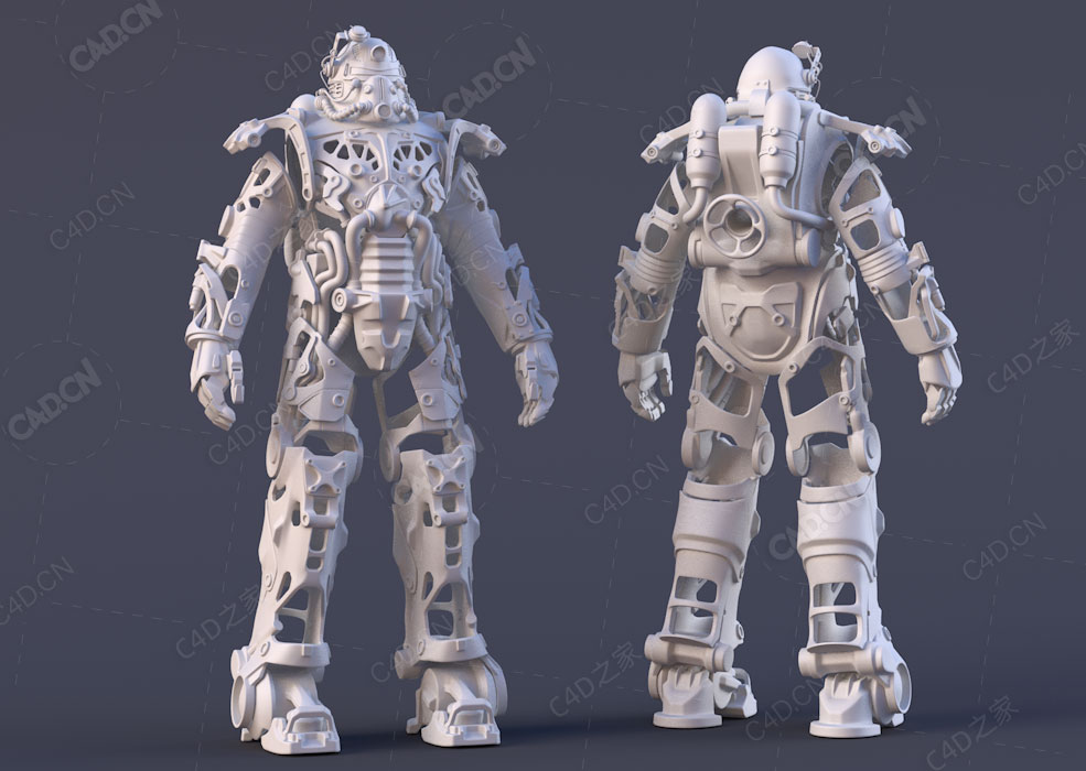 科幻机甲服装战地机器盔甲外套C4D模型Fallout - C4D之家 - C4D.jpg