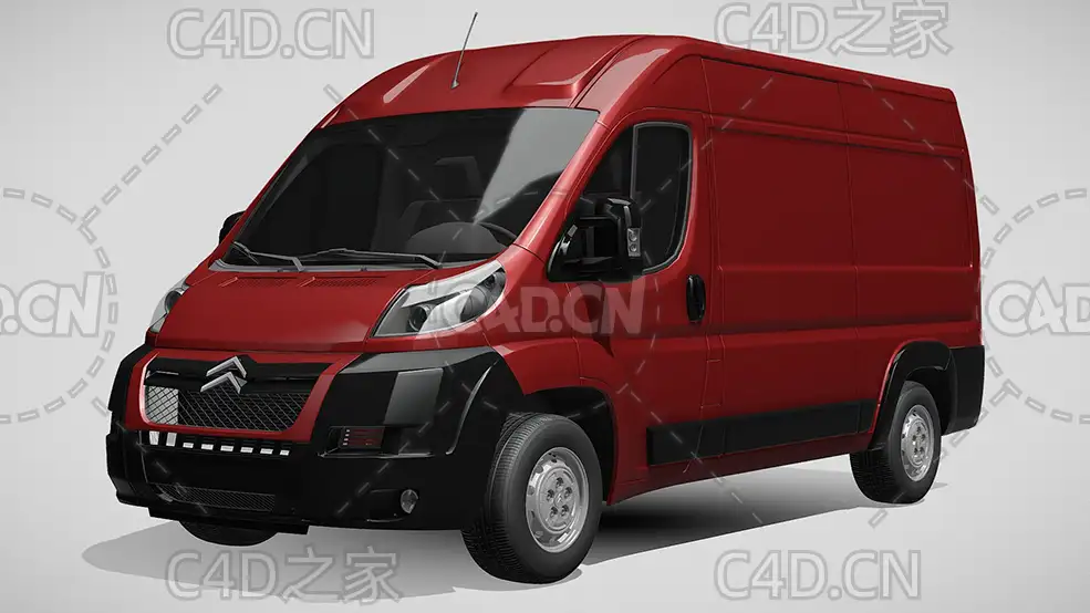 雪铁龙封闭式玻璃面包车货车2006-2014款C4D汽车模型下载 - C4D之家 - 110.jpg
