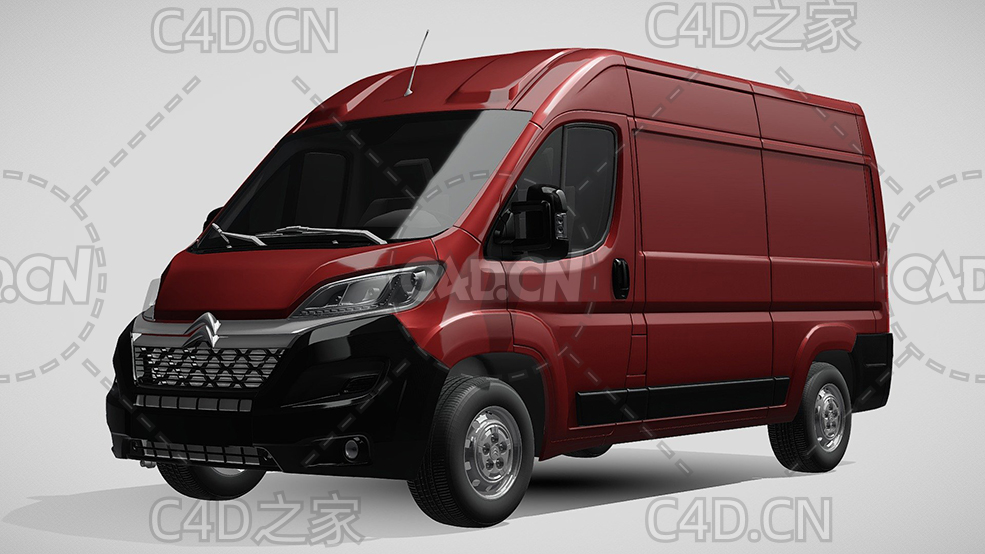 雪铁龙封闭式玻璃面包车货车2014款C4D汽车模型下载 - C4D之家 - 111.jpg