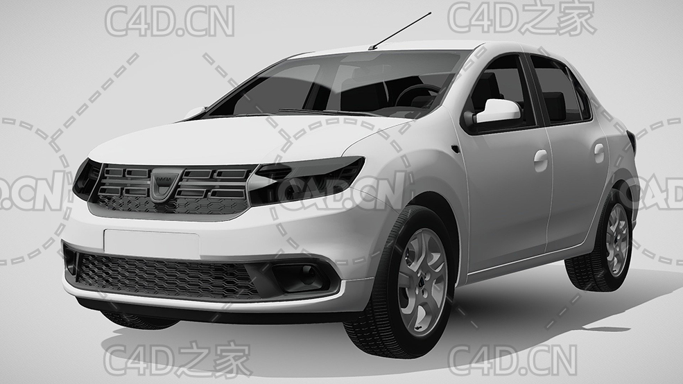 达契亚·洛根汽车轿车2019款C4D汽车模型下载 - C4D之家 - 126.jpg