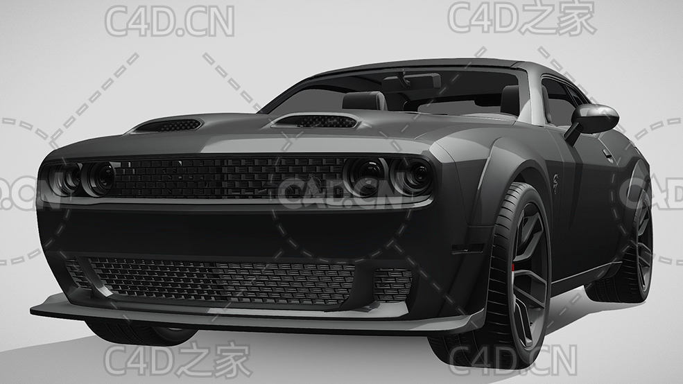 道奇挑战者地狱猫宽体汽车2019款C4D汽车模型下载 - C4D之家 - 137.jpg