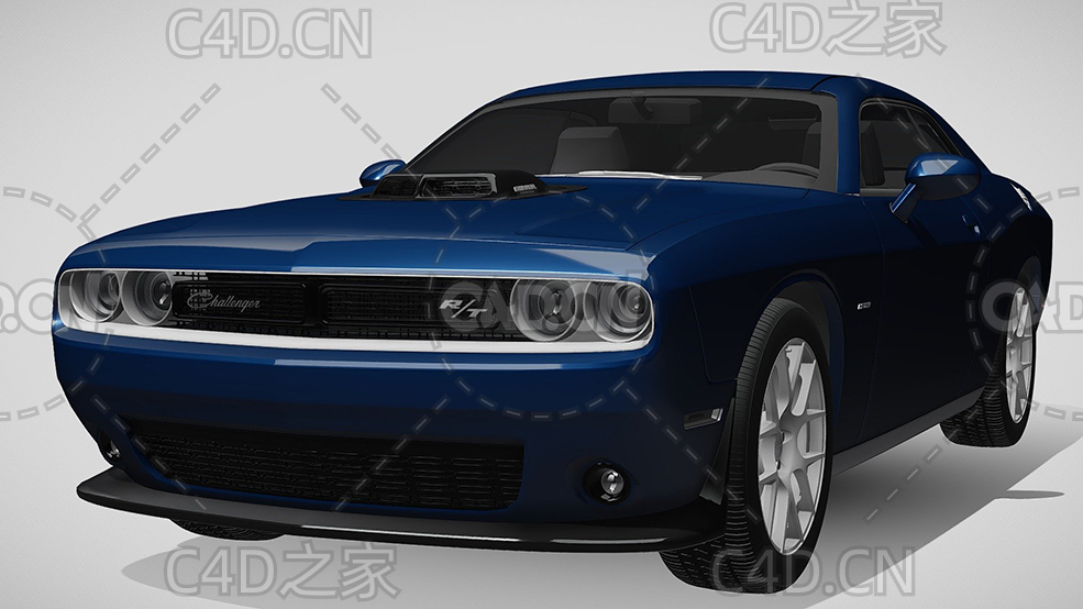 道奇挑战者轿跑汽车C4D汽车模型下载 - C4D之家 - 142.jpg