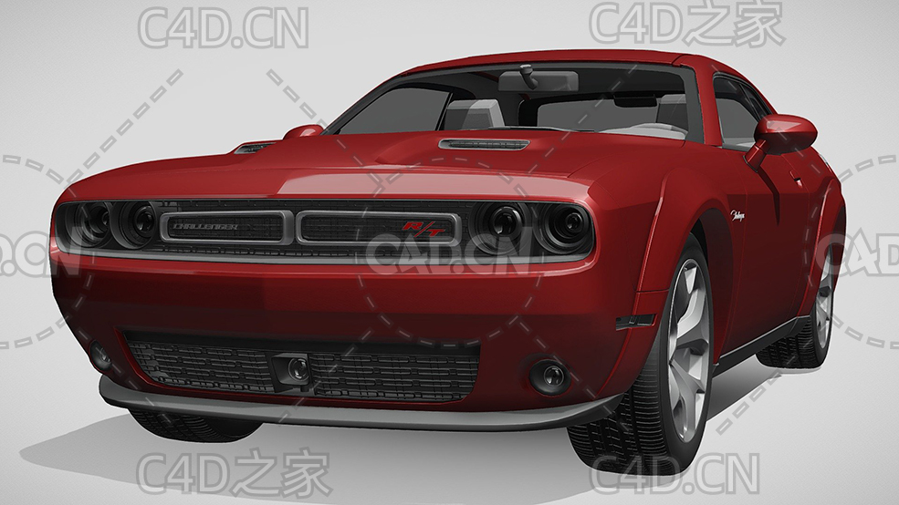 道奇挑战者经典宽体跑车2017款C4D汽车模型下载 - C4D之家 - 145.jpg