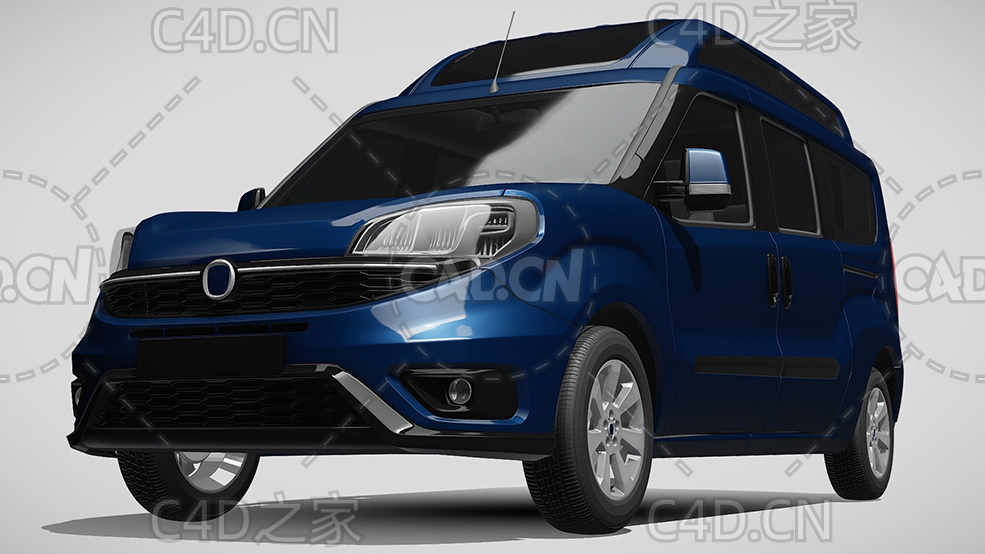 菲亚特汽车高车厅微型面包车2015款C4D汽车模型下载 - C4D之家 - 166.jpg