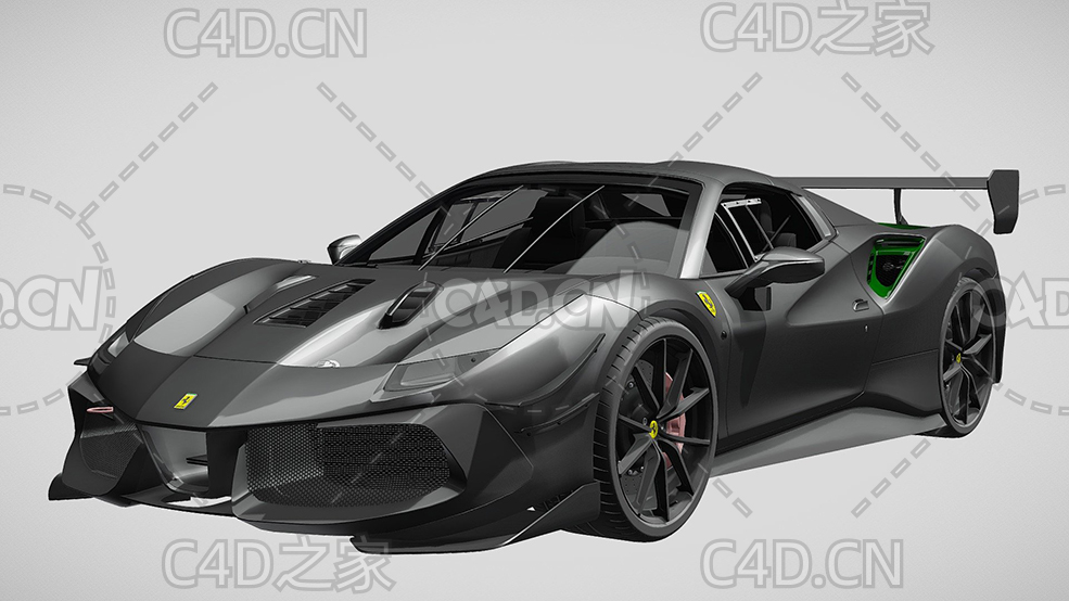法拉利gtb488evo蜘蛛跑车C4D汽车模型下载 - C4D之家 - 161.jpg
