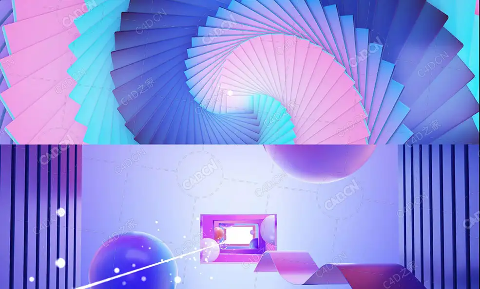 C4D OCTANE栏目包装片头动画清新穿梭场景工程