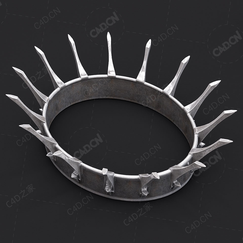 金属皇冠C4D模型Crown packed final