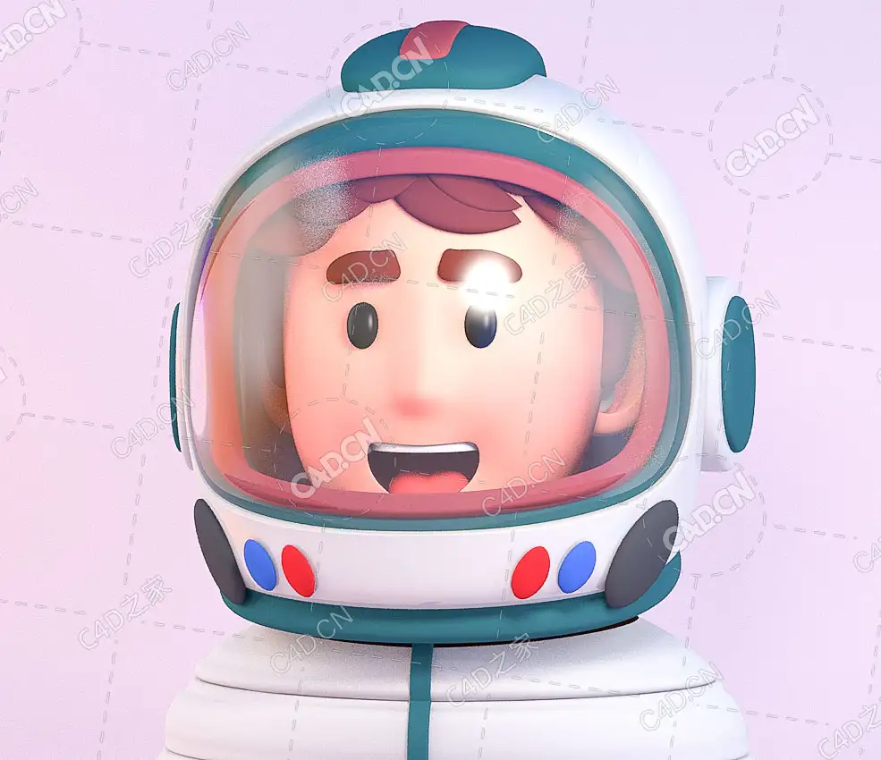 卡通航天员宇航员动漫卡通人物头像C4D模型ASTRONOUT - C4D之家 - C4D.jpg