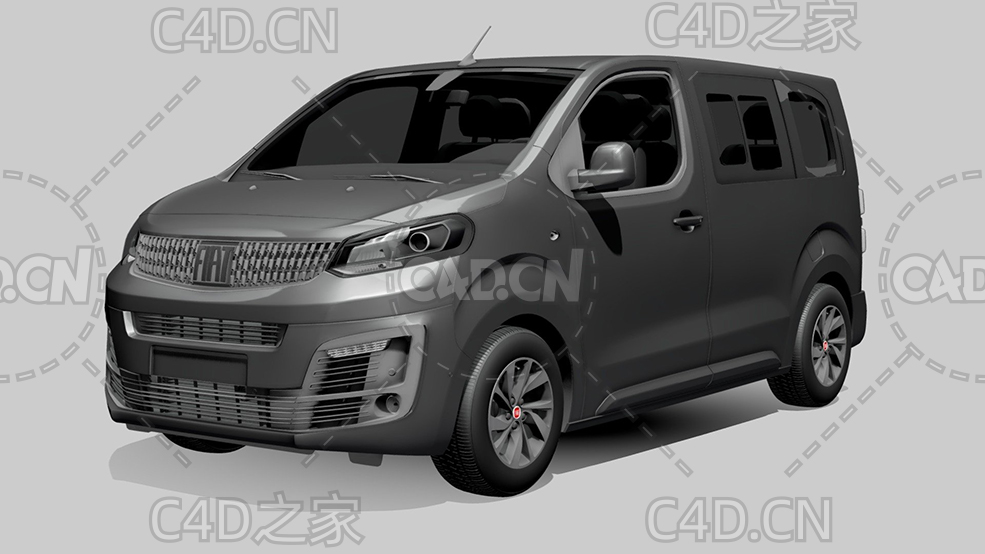 菲亚特汽车尤利西斯面包车2022款C4D汽车模型下载