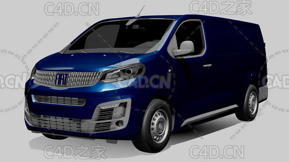 菲亚特汽车scudo面包车2022款C4D汽车模型下载