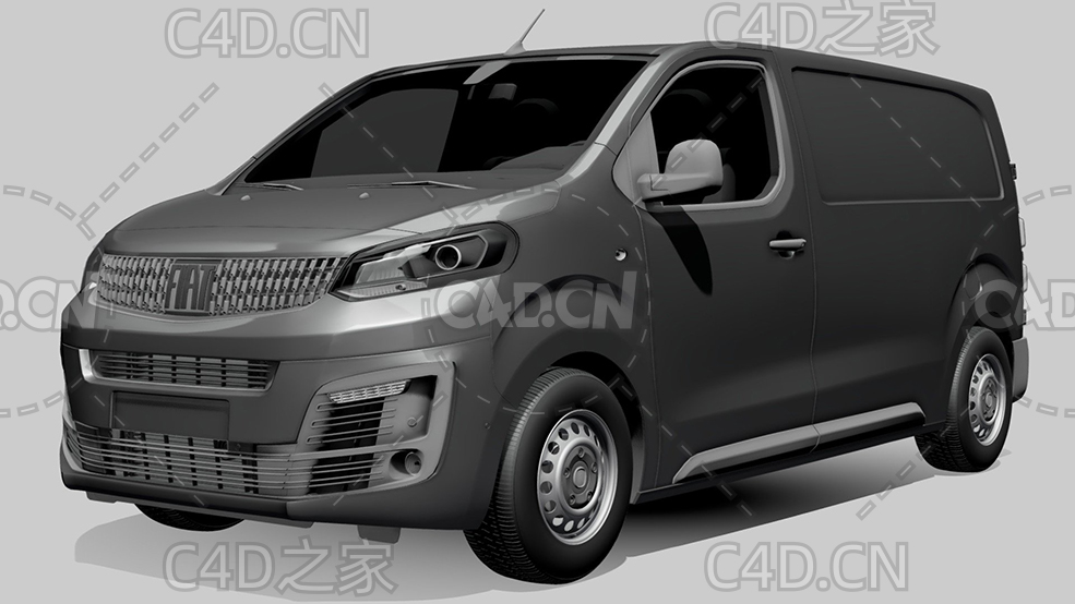 菲亚特汽车MPV面包车商务车2022款C4D汽车模型下载