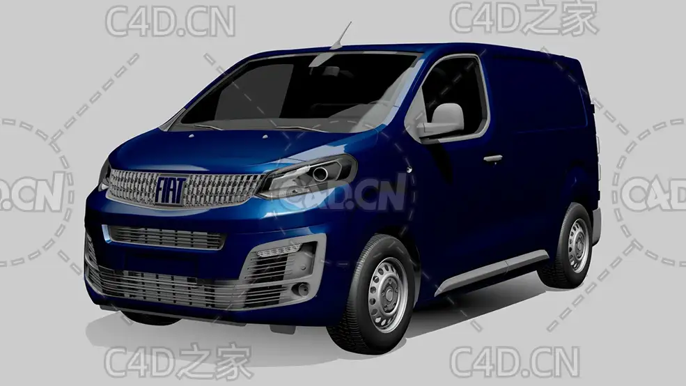 菲亚特汽车scudo面包车2022款C4D汽车模型下载