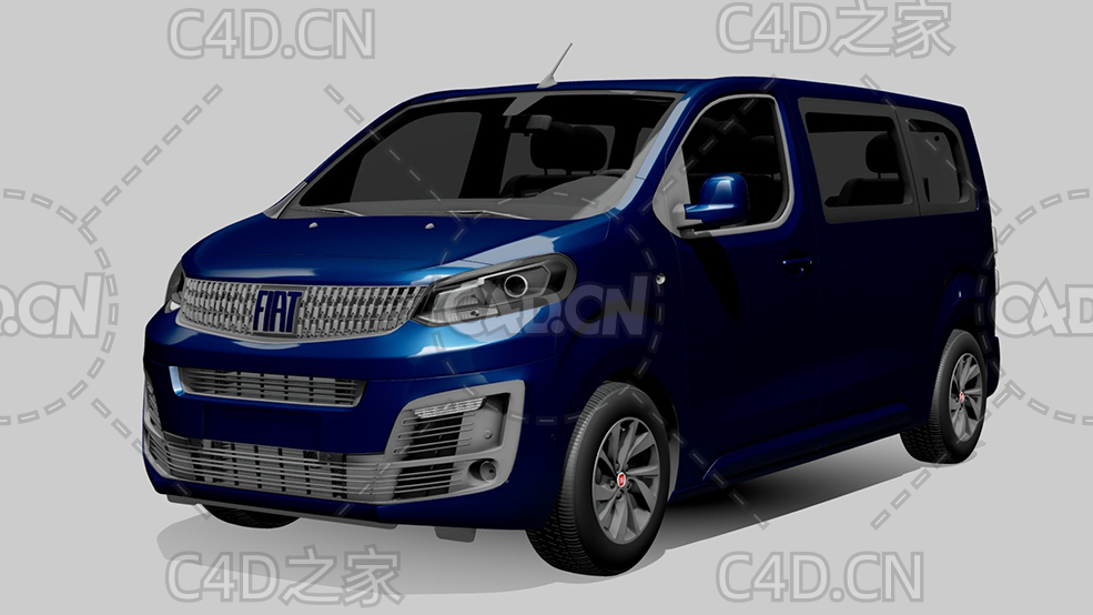 菲亚特汽车尤利西斯面包车2022款C4D汽车模型下载 - C4D之家 - 227.jpg