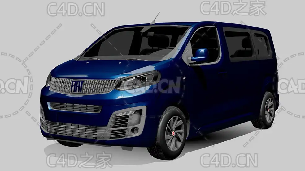 菲亚特汽车尤利西斯面包车2022款C4D汽车模型下载 - C4D之家 - 227.jpg