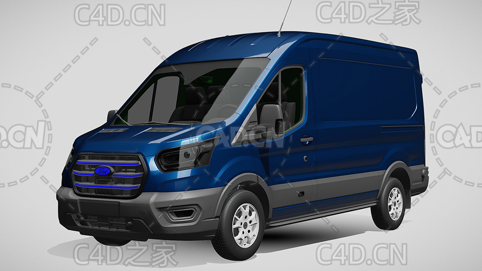 福特汽车封闭式货车面包车2022款C4D汽车模型下载 - C4D之家 - 228.jpg