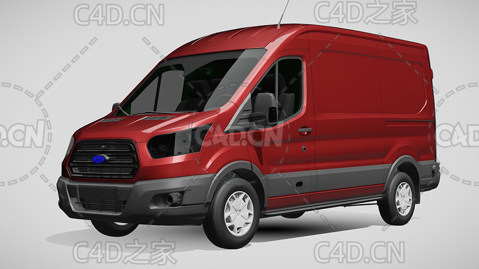 福特汽车封闭货车面包车2018款C4D汽车模型下载 - C4D之家 - 233.jpg