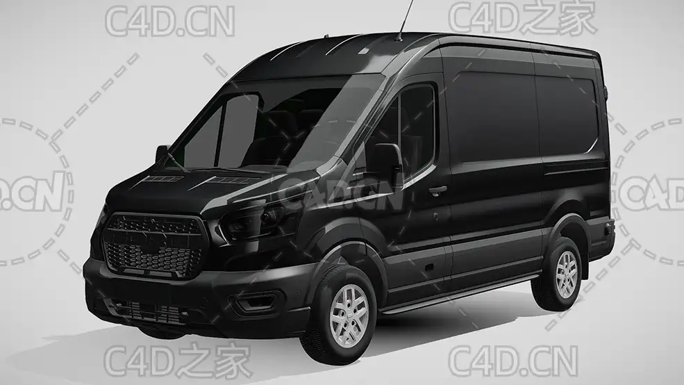 福特汽车封闭货车面包车2021款C4D汽车模型下载 - C4D之家 - 236.jpg