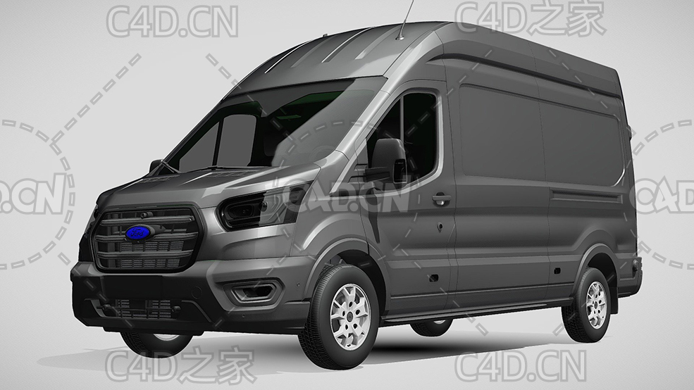 灰色福特汽车封闭货车面包车-2021款C4D汽车模型下载 - C4D之家 - 240.jpg