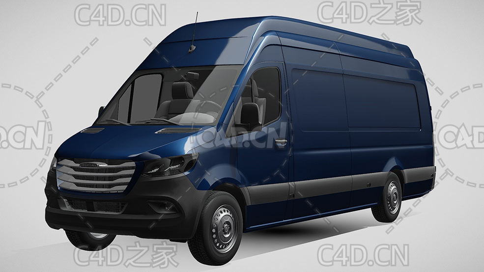蓝色福莱纳货运面包车封闭玻璃货车2019款C4D汽车模型下载 - C4D之家 - 247.jpg