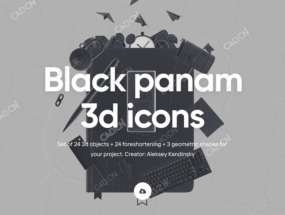 29个金融办公设计三维卡通图标模型Black Panam - Icon pack