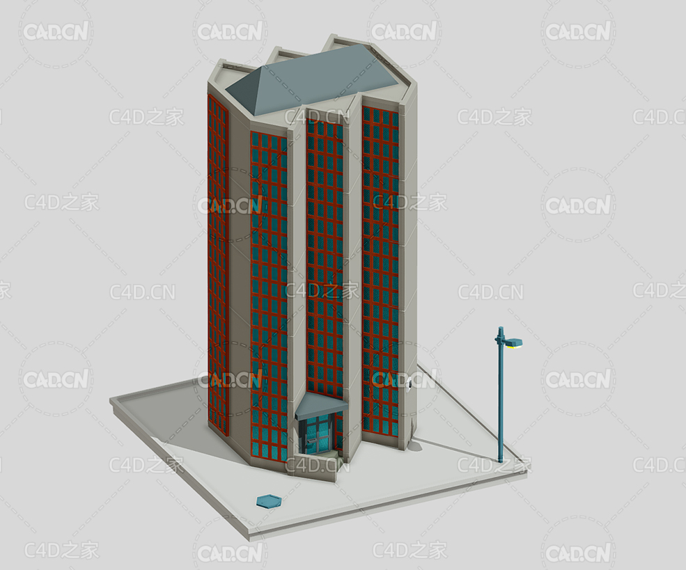 低面高层居民楼建筑C4D模型House - C4D之家 - 67.jpg