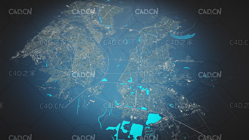 乌克兰首都基辅城市三维map卡通低面C4D模型map_Kiev_UA - C4D之家 - 76.jpg