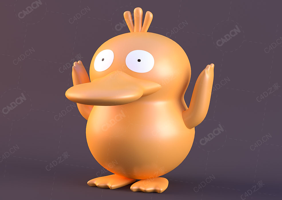 卡通可达鸭C4D模型