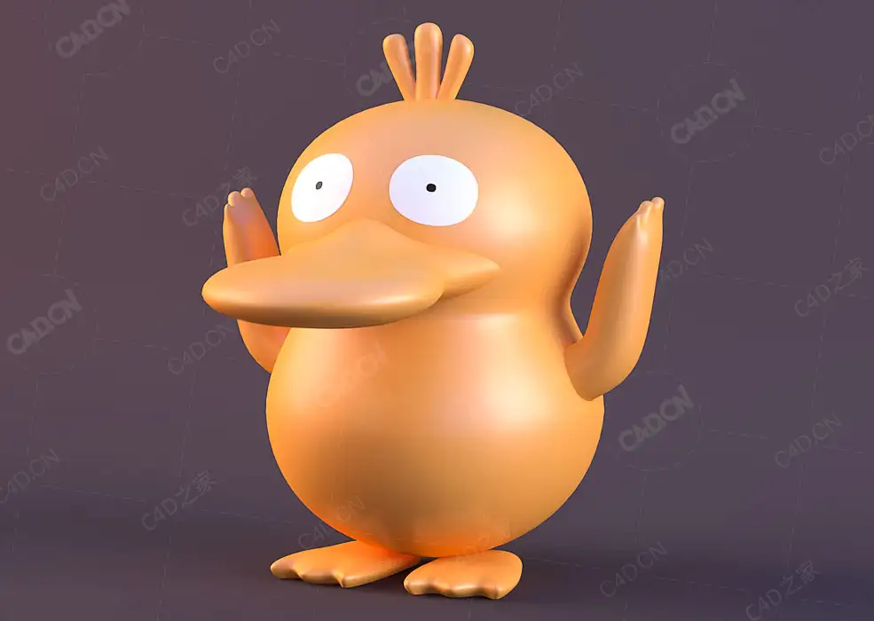卡通可达鸭C4D模型