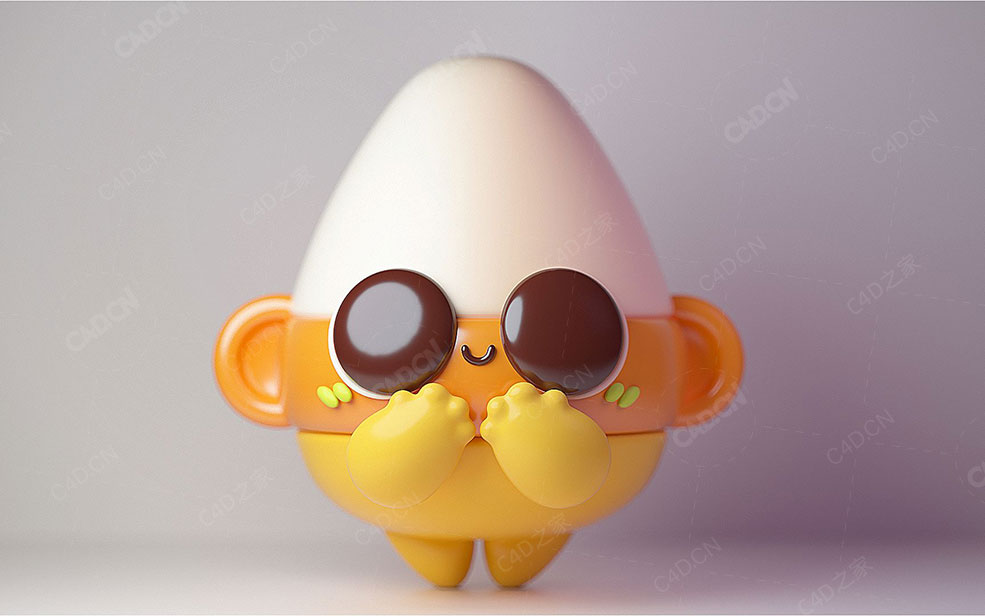 C4D可爱卡通角色鸡蛋人模型渲染中文教程