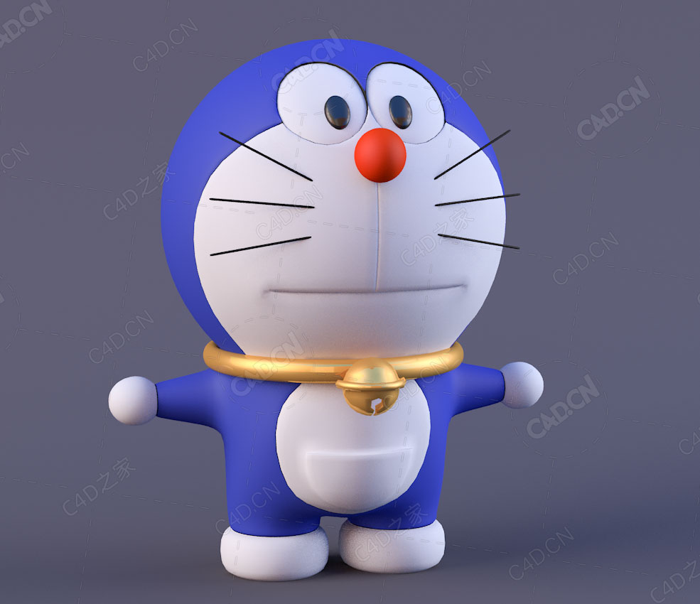 日本卡通动漫电影哆啦A梦机器猫角色C4D模型Doraemon cycles