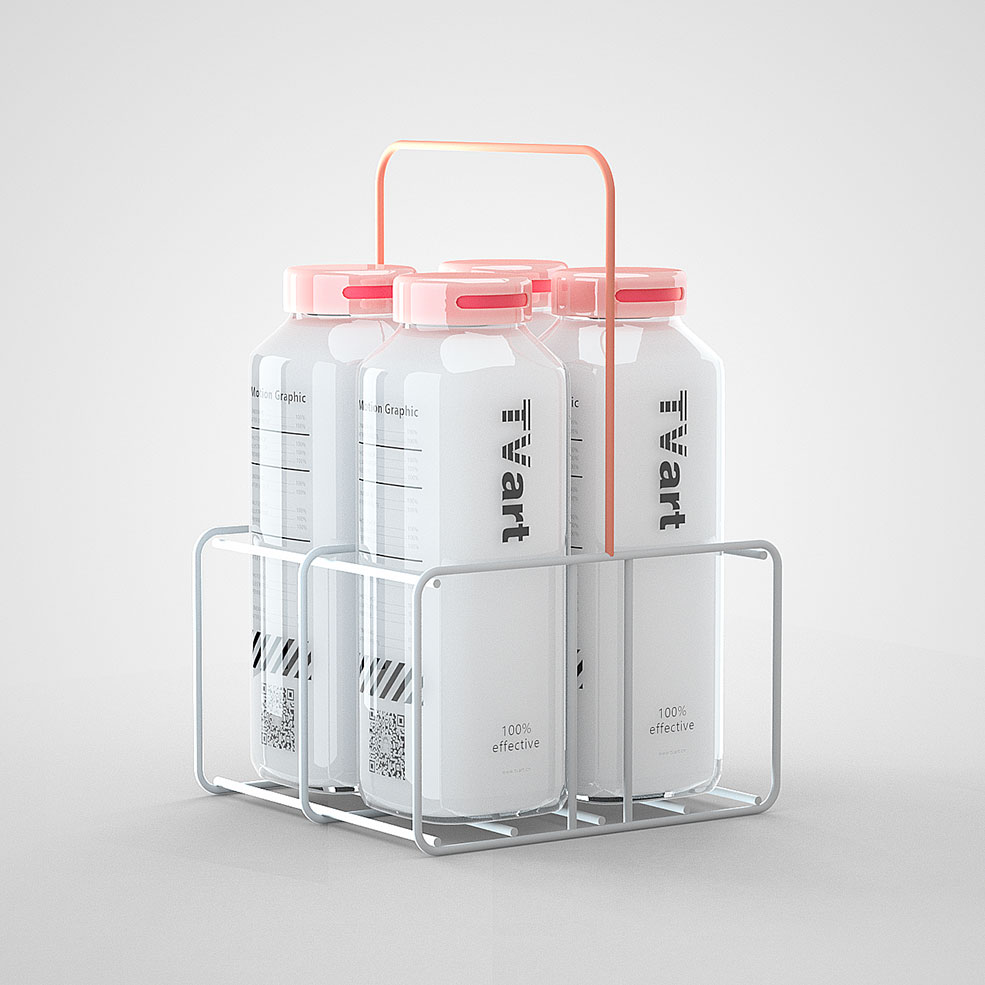 TVART轻松学习C4D产品建模渲染牛奶玻璃瓶建模渲染中文视频教程（包含工程文件）