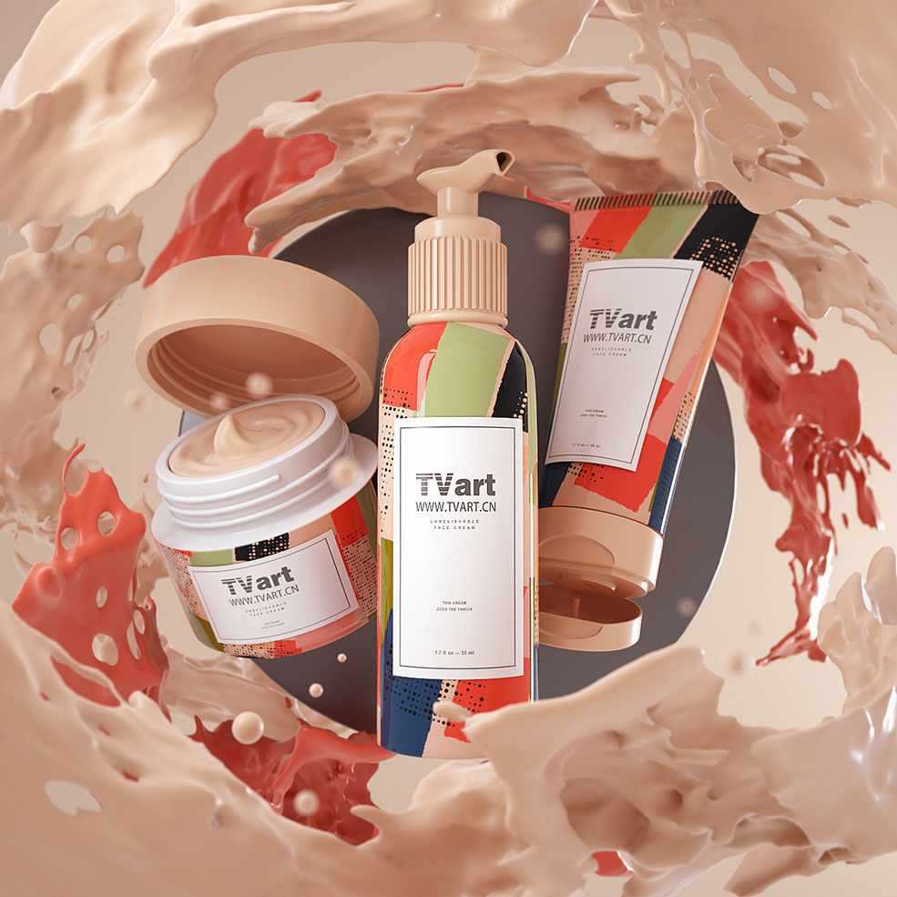 TVART轻松学习C4D产品建模渲染化妆品建模渲染中文视频教程（包含工程文件）