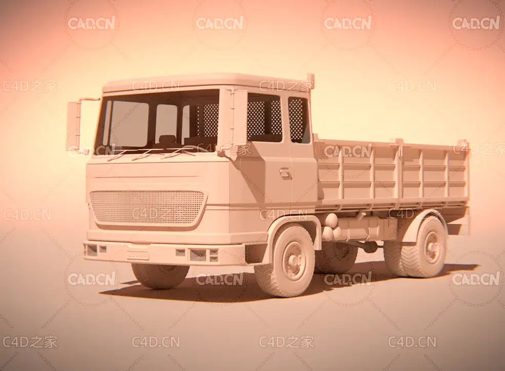 运输卡车货车C4D白模模型Transport Truck