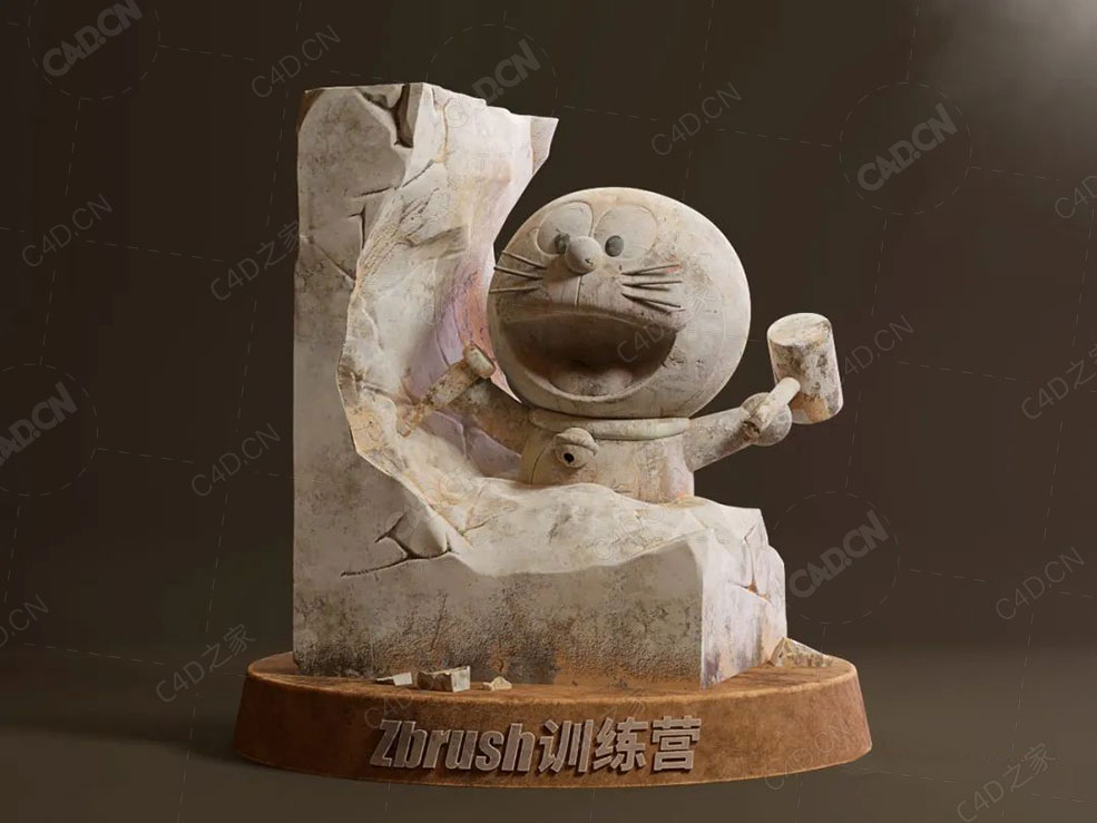 哆啦A梦雕刻家C4D模型