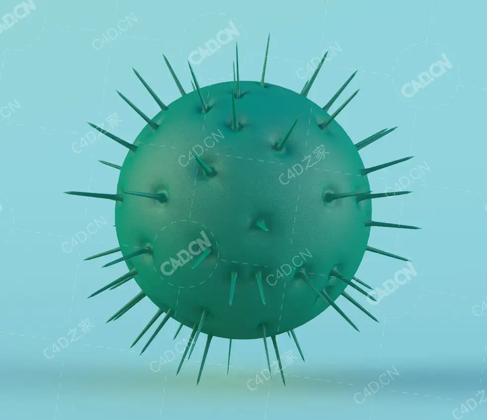 旋转的刺球病毒株模型virus-collection-of-thunthu