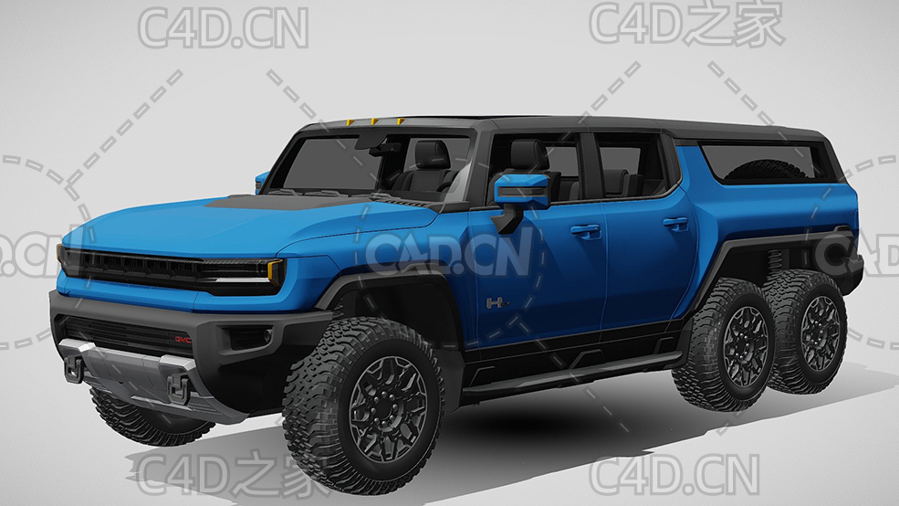 六轮加长悍马ev越野车gmc-suv汽车2024款C4D汽车模型下载 - C4D之家 - 298.jpg