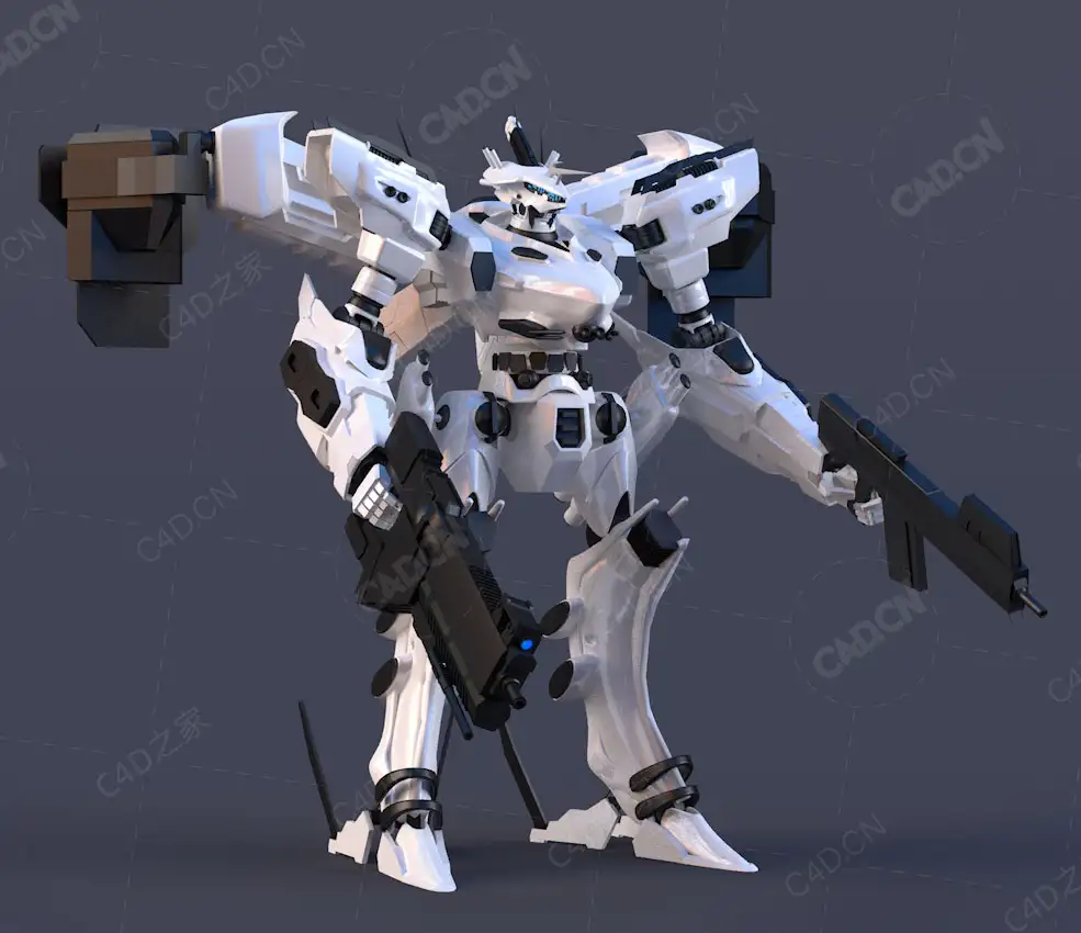 科幻机甲战士C4D模型White Glint - C4D之家 - C4D.jpg
