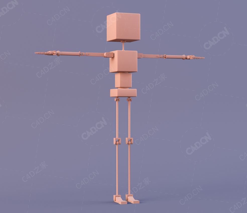 简易木头人C4D模型woodendoll character