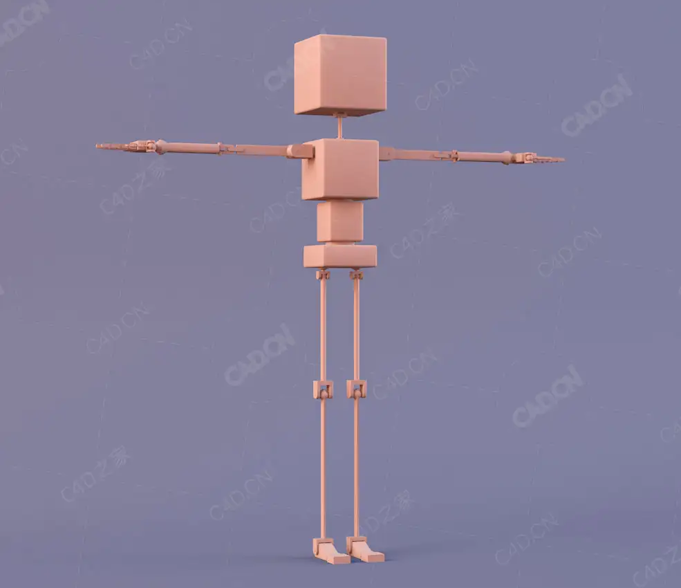 简易木头人C4D模型woodendoll character