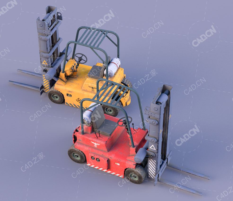 红黄色货物搬运叉车C4D模型Forklift - C4D之家 - C4D-拷贝.jpg