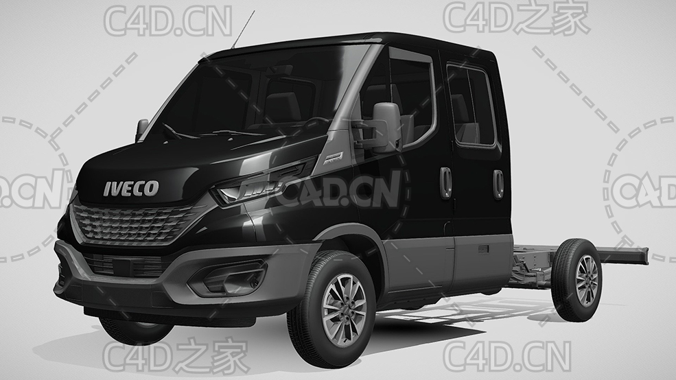 依维柯平板车卡车运输车牵引车2020款C4D汽车模型下载 - C4D之家 - 312.jpg