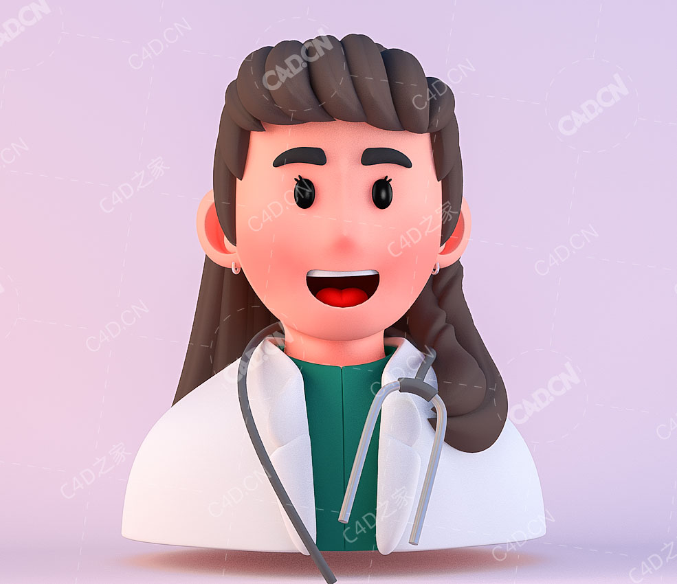 女医生卡通人物头像模型DOCTOR