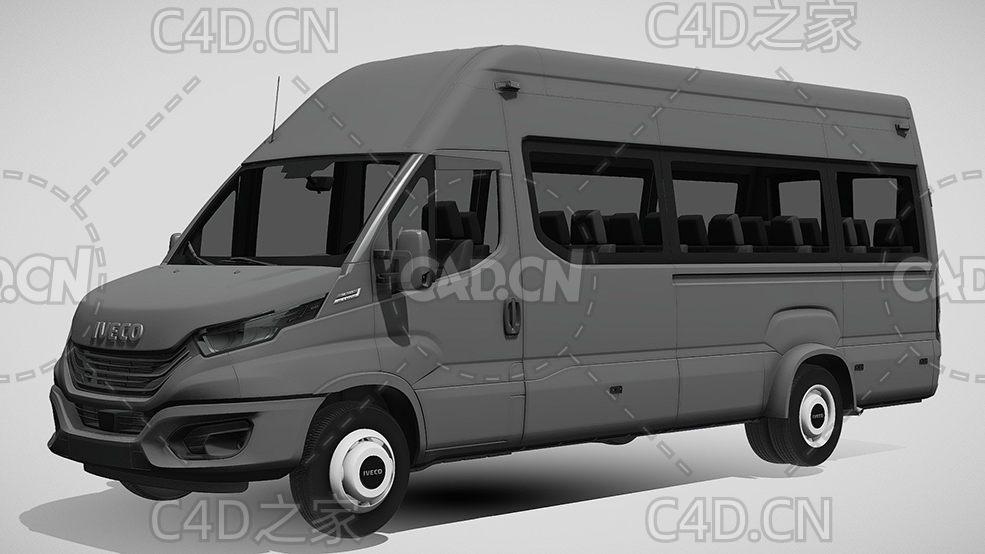 依维柯商务车客车商用车2022款小巴汽车C4D汽车模型下载 - C4D之家 - 346.jpg