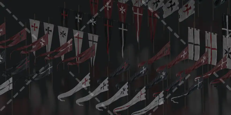 中世纪军队军旗战旗C4D模型Flag